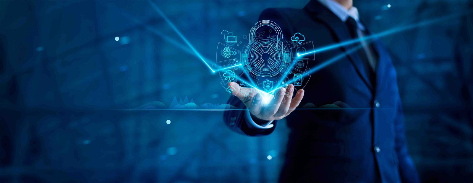 Digital padlock representing protected access to business systems